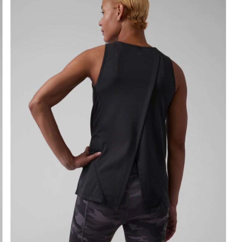 Athleta foothill tank top exercise Black V back or Tie XS NEW #211277…